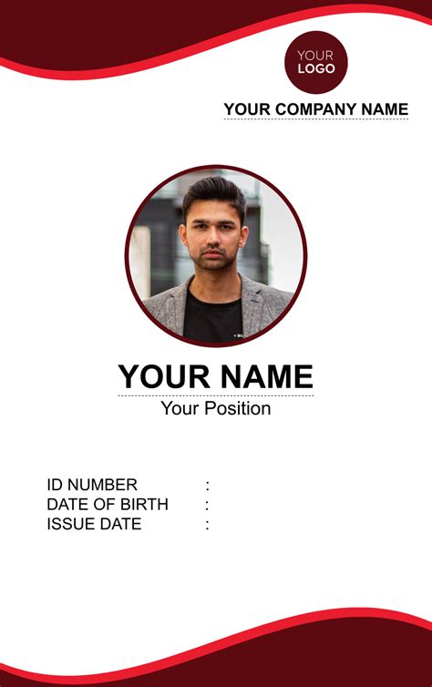 Image result for Sample ID Card Template