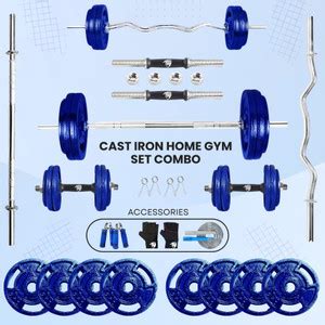 BULLAR 10 kg Cast Iron Home Gym Set 4 Ft,5 Ft Weight Lifting Rod ...