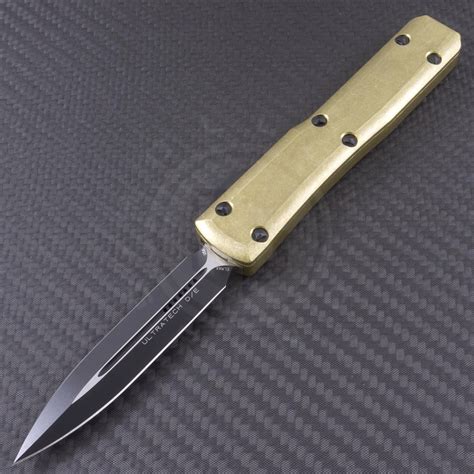 Microtech Knives Brass Ultratech D/E Automatic OTF D/A Knife (3.44in ...