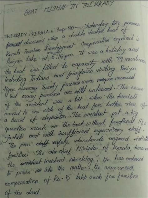 write a newspaper report on a boat mishap using the following hints. a ...