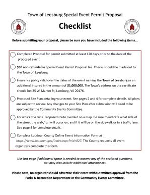 Fillable Online Special Event Permit Proposal Fax Email Print - pdfFiller