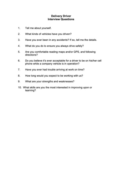 Image result for Driver Interview Questions PDF