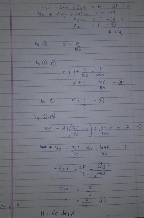 X, y and z can do a piece of work in 30 days. They all three worked for ...