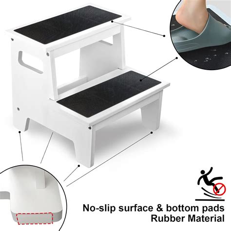 Buy Kids Step Stools for Toddlers Bathroom Wood Toddler Step Stool ...