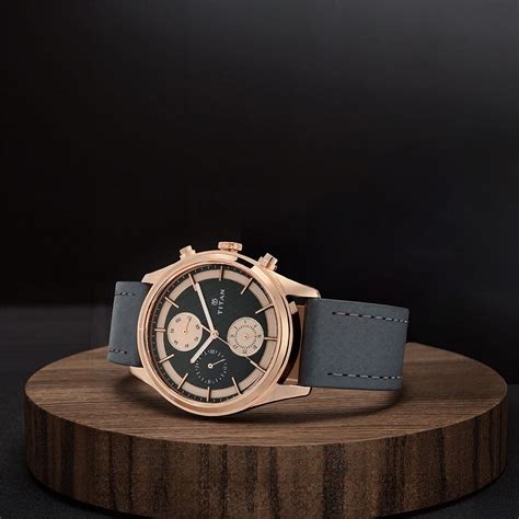 Buy Online Titan Workwear Grey Dial Quartz Multifunction Leather Strap ...