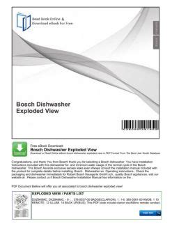 Image result for Bosch Dishwasher Exploded-View