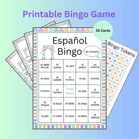 Español Bingo Game Printable, Spanish Bingo, Spanish Basics, Spanish ...