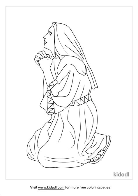 Hannah Coloring Prays Son Bible Pages Samuel Story Kids Praying ...