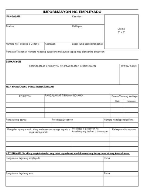 Image result for Example of Bio Data Tagalog