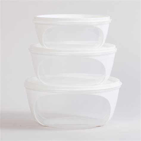 Buy Fiesta White Round Storage Containers with Lid - Set of 3 from Home ...