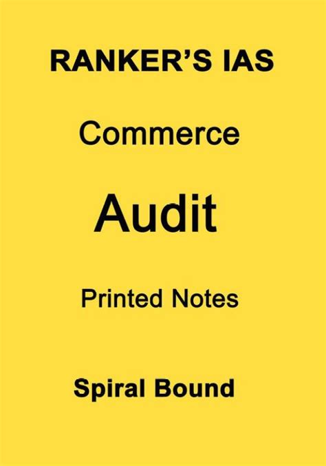 Rankers IAS Commerce Audit Printed Notes In English For Mains: Buy ...