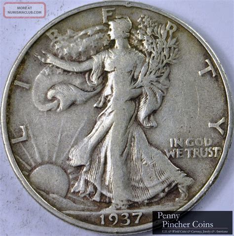 1937 Walking Liberty Half Dollar Better - Date Mid - Grade Walker Half 50c