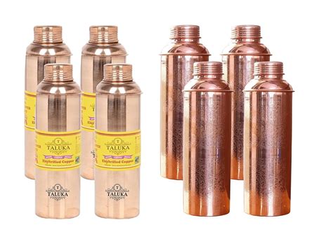 Taluka Handmade Pure Copper Bisleri and Etching Design Water Bottle 800 ...
