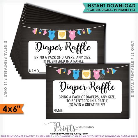 Wording For Diaper Raffle - Printable Calendars AT A GLANCE