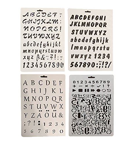 Buy Letter and Number Stencil Sets 4 Pack for Making Signs and Art ...