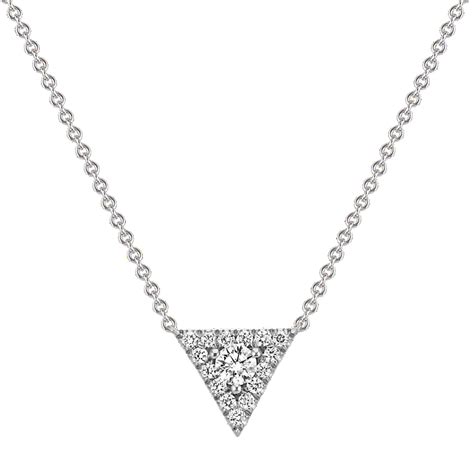 Round Diamond Triangle Necklace (17 in) | Shane Co.