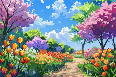 Image result for Spring Background. Cartoon