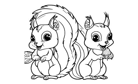 Squirrels Coloring Pages