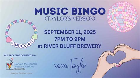 Taylor Swift Music Bingo Sept 11th 7pm-9pm with Rick Gehring, River ...
