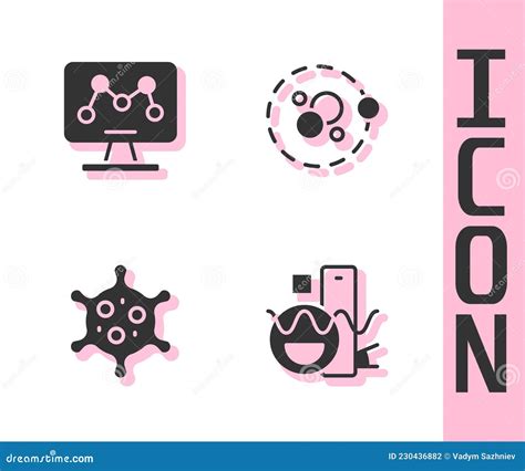Set Basic Geometric Shapes, Genetic Engineering, Virus and Atom Icon. Vector Stock Vector ...