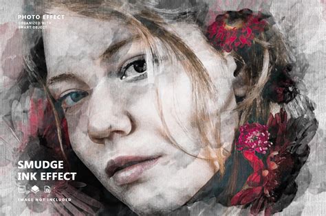 Premium PSD | Ink smudge photo effect