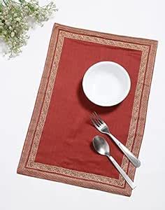 Buy Fabindia Miraya Cotton Silk Mat Set of 6 Online at Low Prices in ...