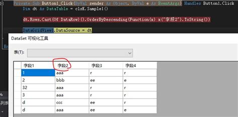 VB.NET DataTable 的图像结果
