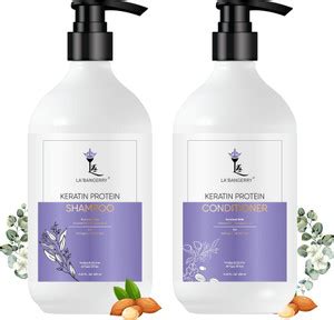 La'bangerry Keratin Protein Shampoo & Conditioner with Almond ...