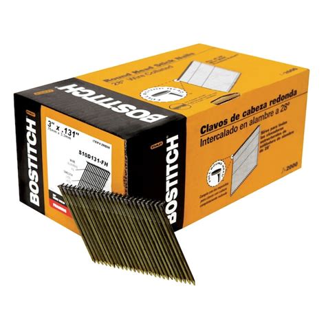 Bostitch 3-in x 0.131-in 28-Degree Bright Smooth Shank Collated Framing ...