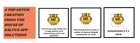 Buy Salvus App SOLUTIONS Traditional Brass Pooja Lota - Handcrafted ...