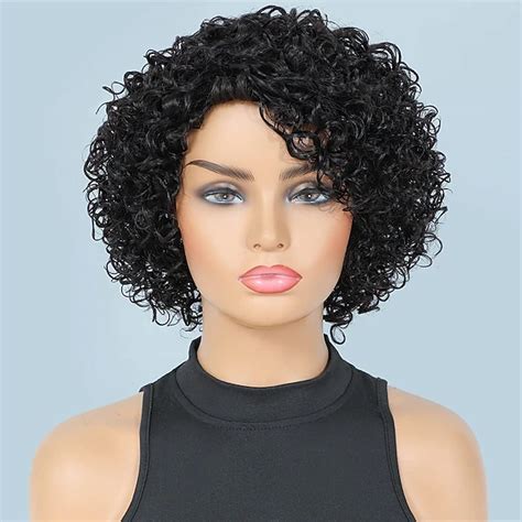 Ombre Short Curly Wigs For Black Women Short Curly Wigs Highlighted ...