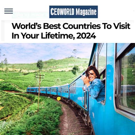 Sri Lanka ranked among top 5 "World’s Best Countries To Visit In Your Lifetime" - Newswire
