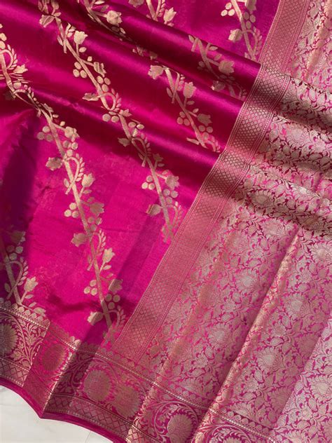 Pure Dupion Silk Banarasi Saree - Gold Zari — The Handlooms