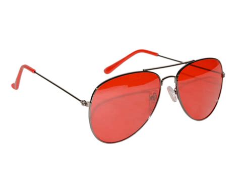 Buy Peter Jones Black Frame Red Lenses Night Vision Aviator Unisex ...
