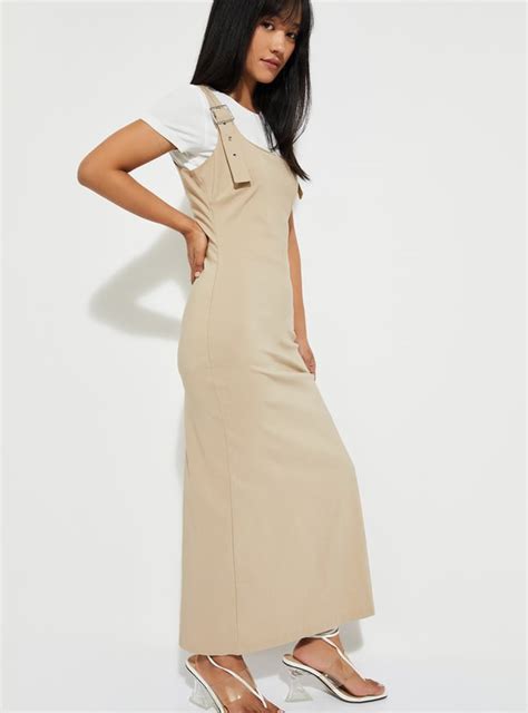Buy ALAYA F x URB_N Women Solid Maxi Dress with T-shirt Online at just ...