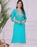 Buy Aqua Kurtas for Women by FASHION DEPTH Online | Ajio.com