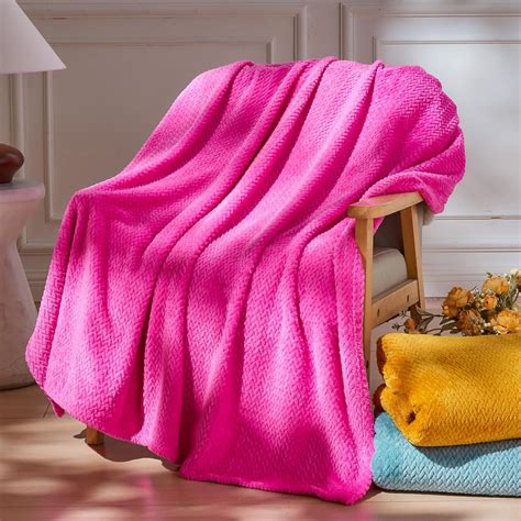 Amazon.com: NEWCOSPLAY Super Soft Throw Blanket Hot Pink Premium Silky ...