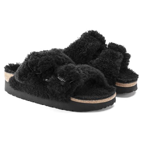 Arizona Big Buckle Shearling Shearling Teddy Black | BIRKENSTOCK