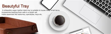 UK Leather Creation Valet Vegan Leather Tray | Desk Tray Organiser ...