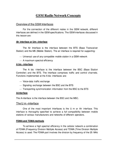 GSM radio Network Concepts - GSM Radio Network Concepts Overview of the ...