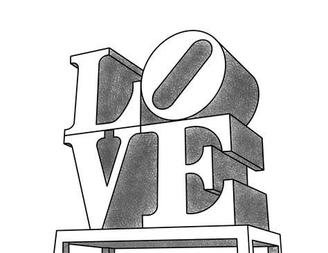 Philadelphia Love Park Art, Philly Love Statue Line Drawing, Minimal ...