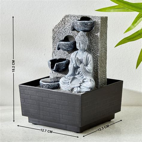 Buy Alpine Carnival Polyresin Buddha Water Fountain - 12.7x12.3x18.2cm ...