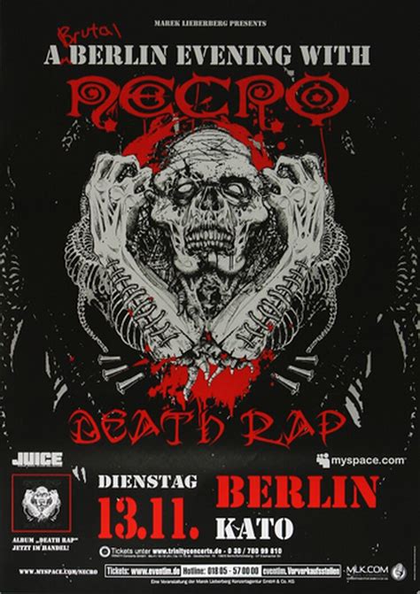 Necro - Death Rap , Berlin 2006 - Konzertplakat, £ 19.91
