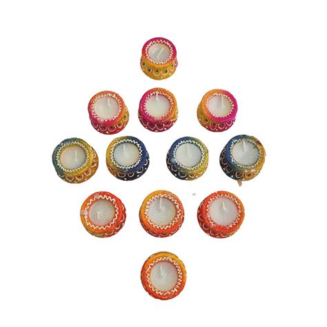 Buy Diwali Diya: Flagsquare Deepawali Diya Set of 12 | Handmade of mud ...