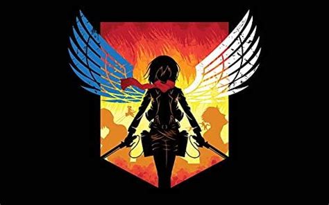 Shingeki No Kyojin Mikasa Ackerman Logo Scout Regiment Matte Finish ...