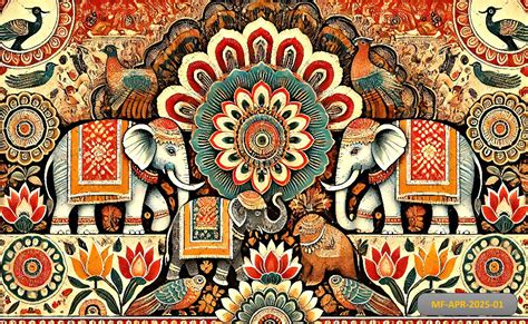 Traditional Indian Folk Printed Backdrop