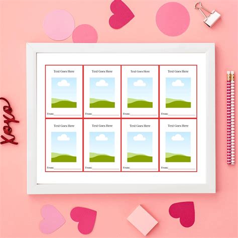 Valentine Blank Template Empty Valentines Day Note Card Template Stock