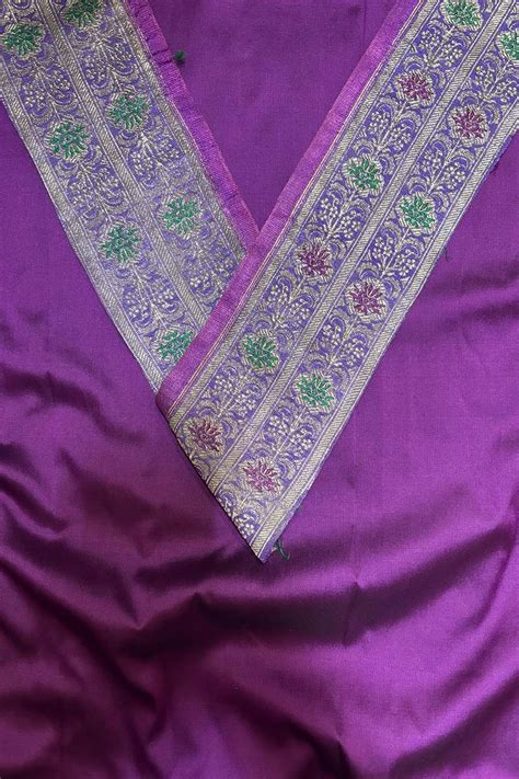 Soft Silk Kurti Fabric with Banarasi Border