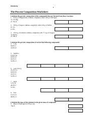 Worksheet-Percent-Composition-1.doc - Chemistry The Percent ...