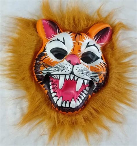 Buy Beauty Tool (Full Orange Tiger) Face Masks for Halloween, Party ...